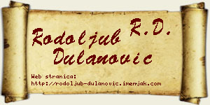 Rodoljub Dulanović vizit kartica